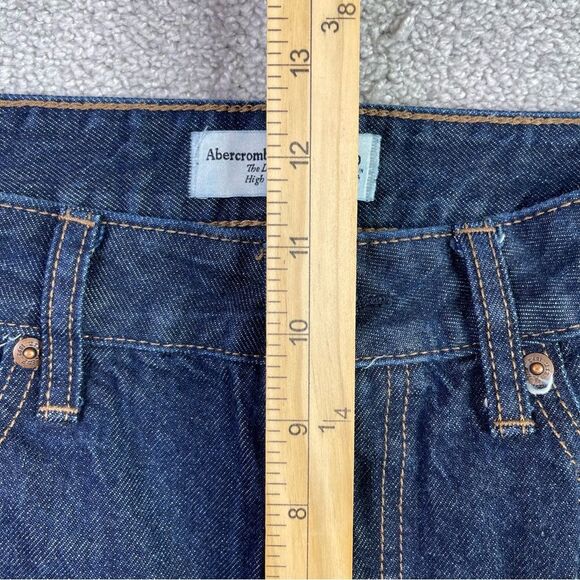 Abercrombie & Fitch Jeans Women's 30 Blue Straight Loose High Rise Dark Denim - Picture 9 of 12